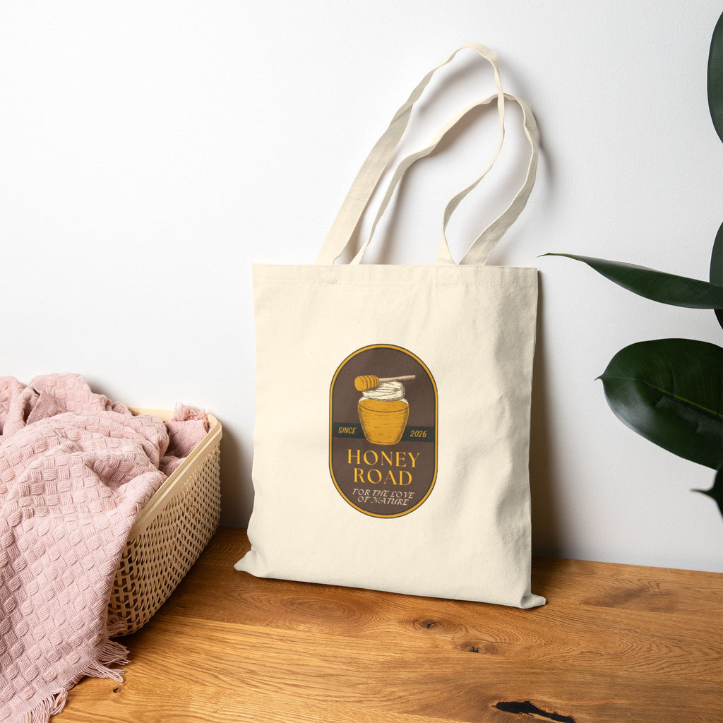 Canvas Tote Bag - "Honey Road" Jar Graphic Eco Shopper