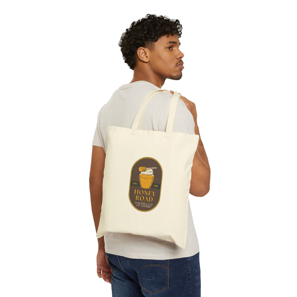 Canvas Tote Bag - "Honey Road" Jar Graphic Eco Shopper