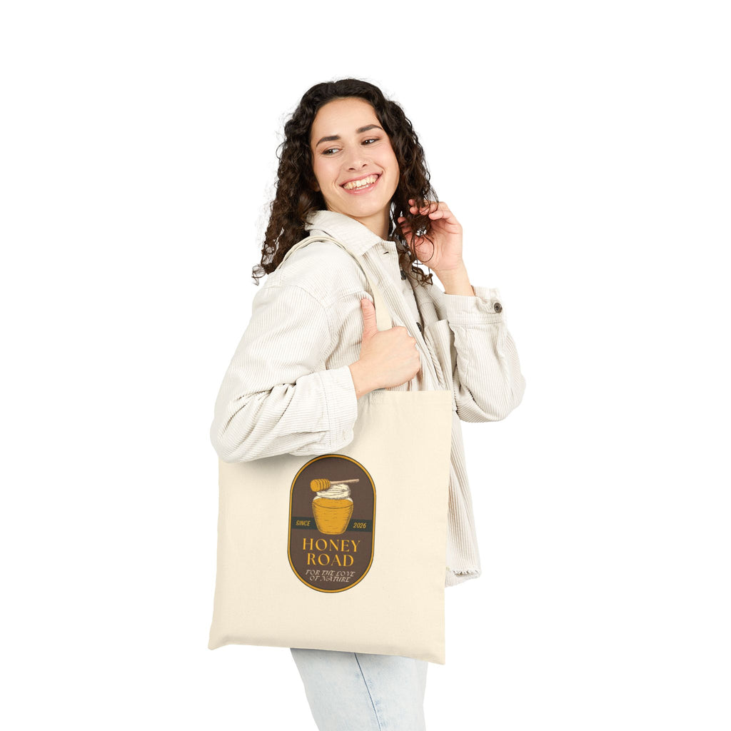 Canvas Tote Bag - "Honey Road" Jar Graphic Eco Shopper