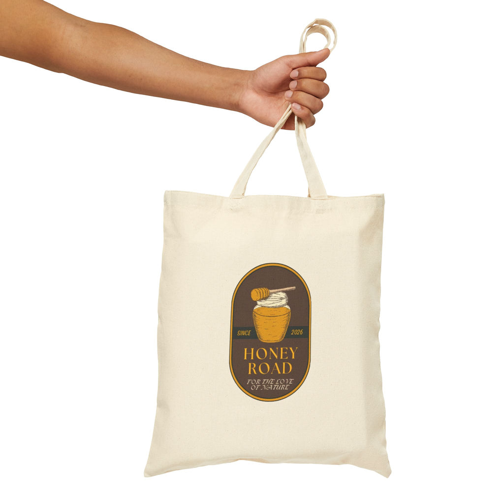 Canvas Tote Bag - "Honey Road" Jar Graphic Eco Shopper