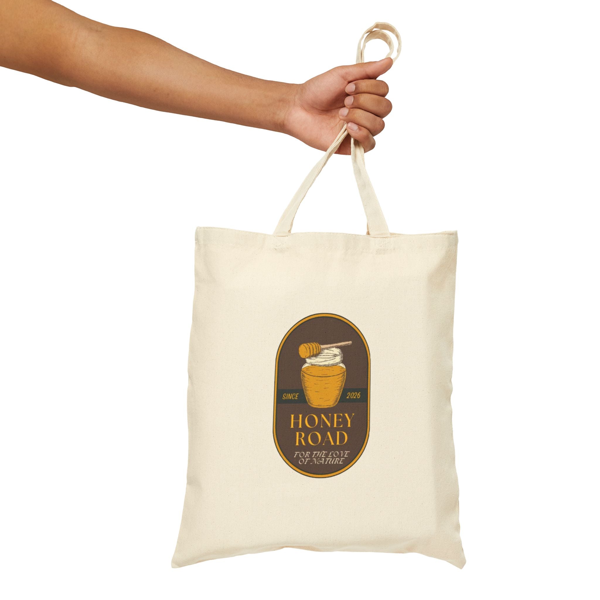 Canvas Tote Bag - "Honey Road" Jar Graphic Eco Shopper